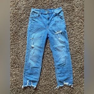 Express Cropped Straight High Rise Stretch Jean